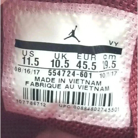 Nike AIR JORDAN 1 Retro Mid Reverse Banned 2017 (554724-601) Mens 11.5 Red Black - Picture 7 of 10